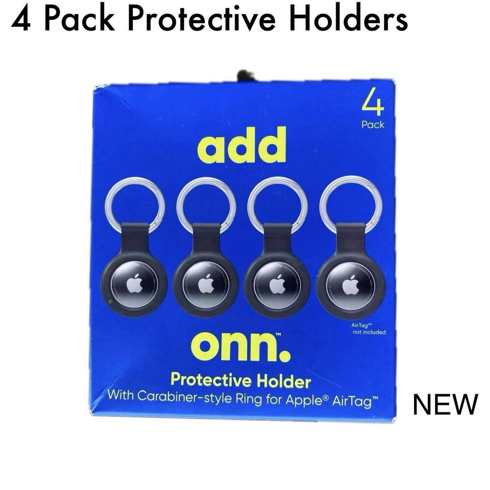 Onn Protective Holder for Apple AirTag 4 Pack Carabiner Ring New
